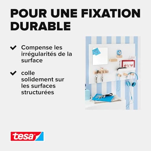 Ruban double-face Tesa 77742 spécial Papier Peint pour professionnels - 1,5m x 19mm - Collage professionnel - Découvrez