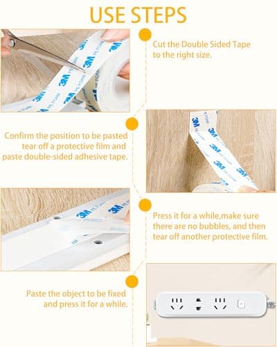 FOLAI Ruban adhésif double face 3M - Extra fort - En mousse PE - Pour maison et bureau - Pas de perçage - Imperméable -