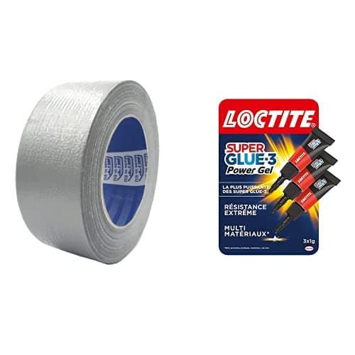 Ruban toilé américain ACIT 50 mm x 25 mètres blanc, réparations et bricolage imperméable, isolant pour tous types de rép — gris
