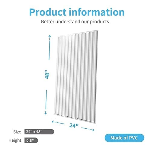 Art3d - Dalles de plafond 3D Lot de 12 Blanc pour décoration murale intérieure - 61 x 121,9 cm - Chic et modernes pour m