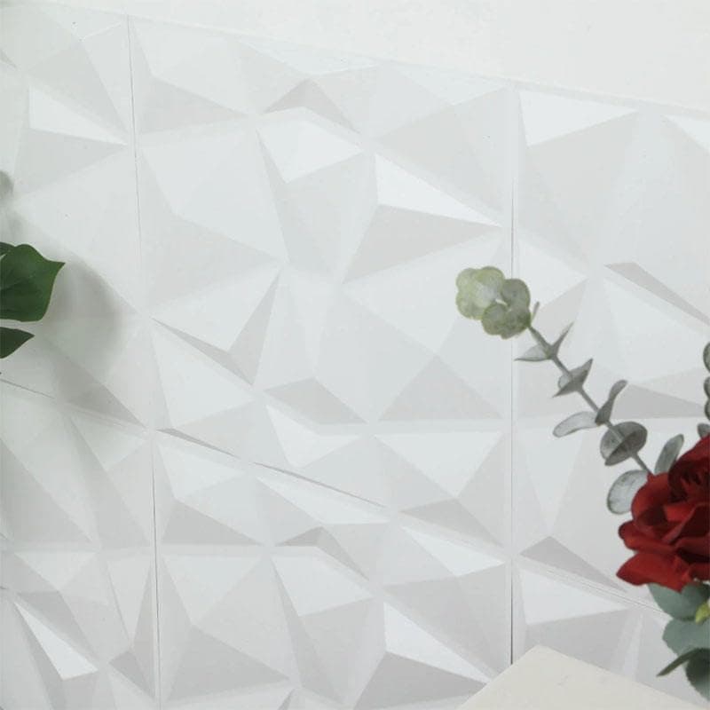 Panneaux muraux 3D en PVC imperméable lot de 25 motif losanges 30x30 cm intérieur dqz242
