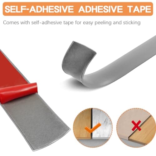 Barre de seuil adhésive PVC profilé de transition sols Gris pour carrelage 60x5cm AdhésifCompatible avec la porte