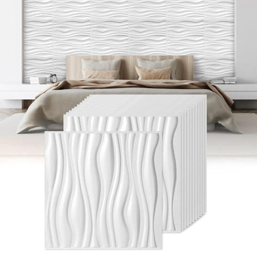 <think>

</think>

Panneaux muraux 3D Jopassy - 50 x 50 cm - Blanc mat - Imperméables - Résistants à la chaleur - Décora