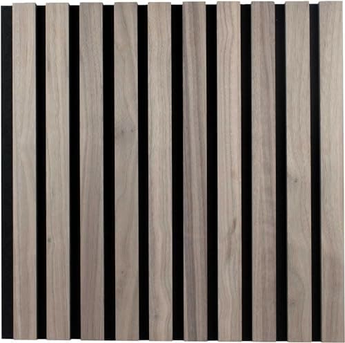 PROVISTON panneaux muraux acoustiques 3D pour salle de conférence Couleur chêne naturel Dessous en feutre 400 x 400 x 21 — Noyer