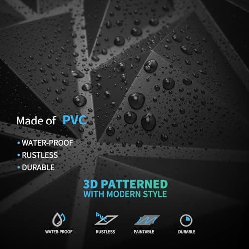 Art3d | Lot de 33 panneaux muraux 3D pour decoration murale moderne, panneaux texturés en losanges ideal pour jeux et de