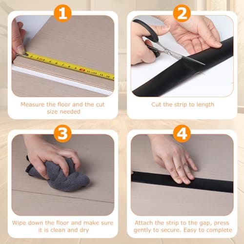 EFUTURETIME Barre de Seuil Adhésive Noire pour Portes et Fenêtres, Largeur 4CM, Hauteur 3,5MM, Sol en PVC, Convient pour