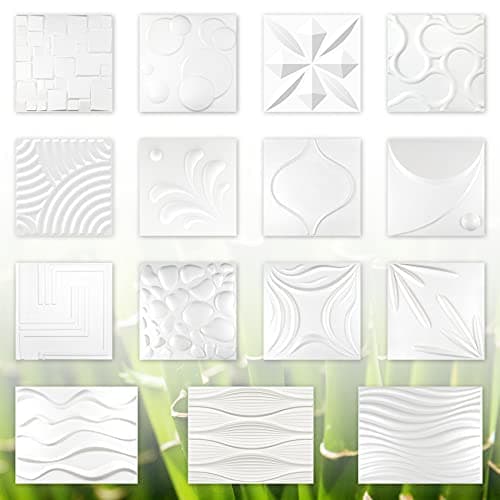 Panneaux muraux 3D canne à sucre & fibre de bambou blanc 100% naturel - Panneaux de revêtement mural (50x50cm BLADED, 2m
