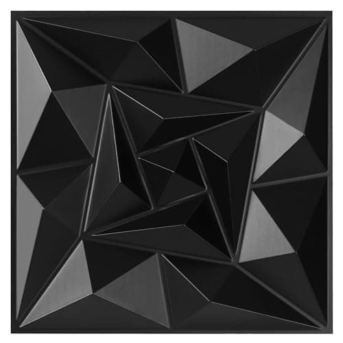 Panneaux muraux 3D Jaxguom diamant - Résistants et indéformables - Pour décoration intérieure - Lot de 12 panneaux 30 x — Diamant02 Noir