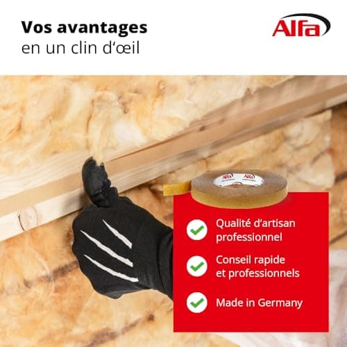 Twin Rubant Adhésif Double Face 145 ALFA - 50 mm x 50 m - Pare-Vapeur - Membrane Sous-Toiture - 1 Pièce