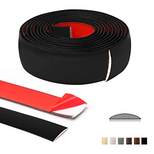 Art3d Bande de transition de moquette auto-adhésive en vinyle, pour séparer les espaces, Blanc délavé 304x4cm, applicabl — Noir
