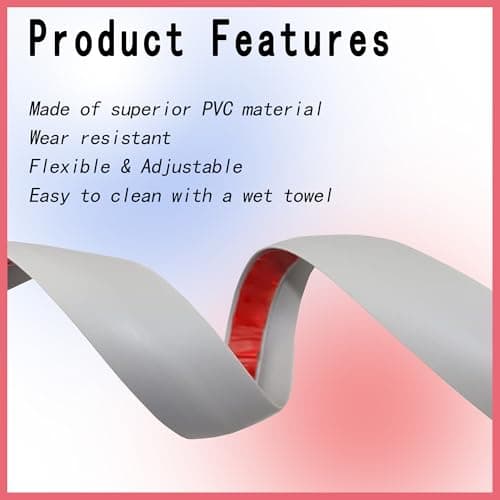 Barre de seuil adhésive PVC gris, seuil de porte réglable, hauteur 5~10mm, longueur 2m, idéal pour rattraper le niveau d