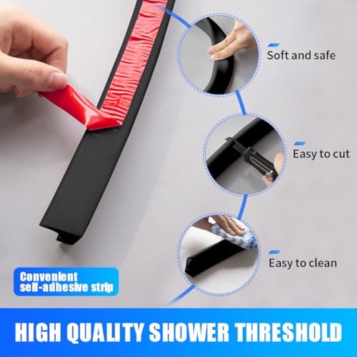 Barrière de douche pliable xiaozhifu Noir 2M 2CM*3CM pour Salle de bain et Cuisine
