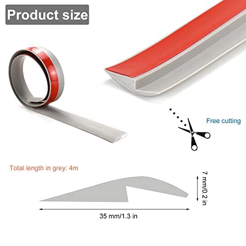 Barre De Seuil Adhesive Multiniveau 4M Gris PVC Baguette De Finition