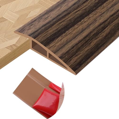 Barre de seuil en PVC Grain de bois beige 10mm×1m pour stratifié et transition de tapis — Grain de bois brun brumeux