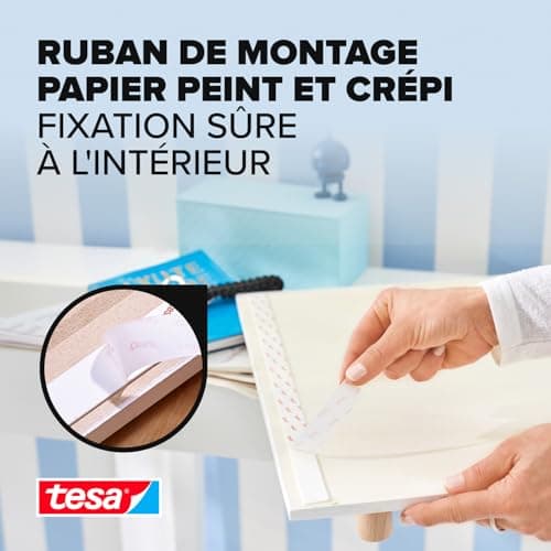 Ruban double-face Tesa 77742 spécial Papier Peint pour professionnels - 1,5m x 19mm - Collage professionnel - Découvrez