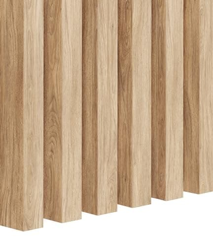 Premium Panneaux muraux acoustiques 3D 12 pièces, Vertical, Longueur 275 cm, Largeur 2,9 cm, Profondeur 4 cm, Aspect boi