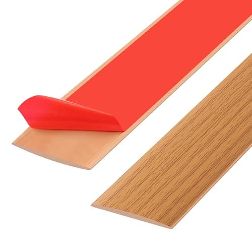 Bande de seuil en PVC pour stratifié - adaptation parfaite pour toute famille - protection parfaite pour les portes de s — Grain de Bois Jaune,4cm