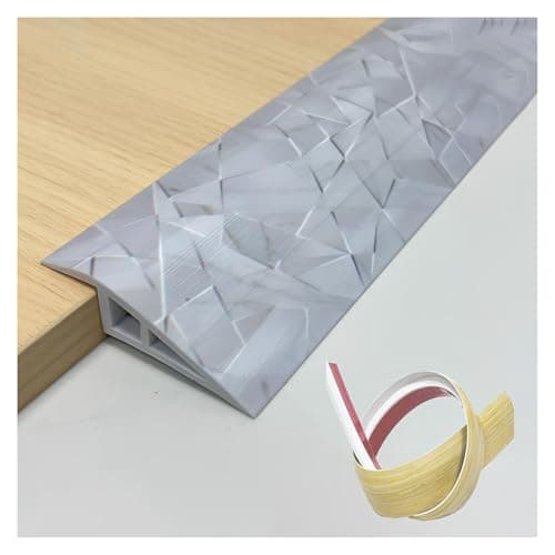 Bande de transition de sol autocollante Seuil de porte en vinyle idéal pour tapis et carrelage - Idéal pour portes et ra — Gris Géométrique