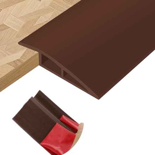 Barre de seuil en PVC Grain de bois beige 10mm×1m pour stratifié et transition de tapis — Brun café
