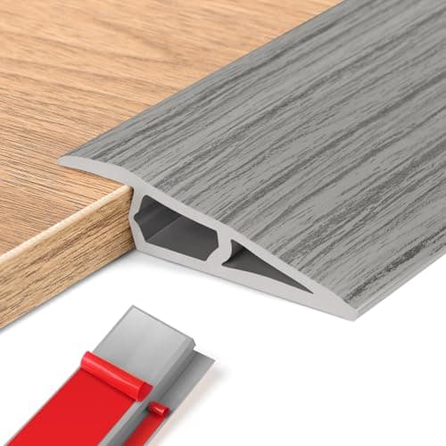 Barre de seuil adhésive PVC gris, seuil de porte réglable, hauteur 5~10mm, longueur 2m, idéal pour rattraper le niveau d — Grain de Bois Gris