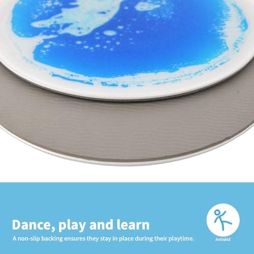 Art3d Dalles de Sol Sensorielles Rondes 30x30cm pour Enfants et Tout-Petits, Jeu Actif et Décoratif Liquide Coloré