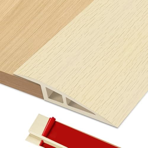 Boyifeijie Barre de Seuil Rattrapage Multiniveau Chêne Blanc 1M x 5cm Adhésif PVC Hauteur du Seuil 5mm ~ 10mm Porte Ratt