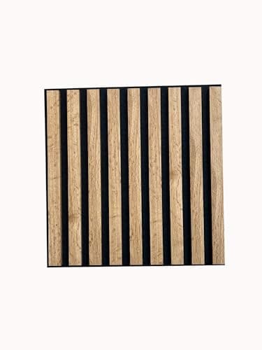 MEBANO Panneaux Acoustiques Chêne Artisan - Décoration Murale pour Salles de Conference - 2x (26,5x240 cm) Noire — Chêne Wotan
