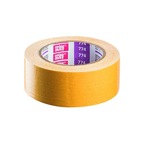 Scley ruban adhésif double face universel, largeur 50mm, longueur 25m, jaune, collage pour revêments de sol chauffage, A
