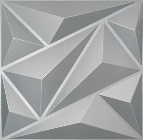 Deco 3D Mur & Plafond Salle de Jeux, Panneaux Mural & Plafond 3D 30cm x 30cm, Revêtement Mural PVC, design Salle de Jeux — D137 Gris