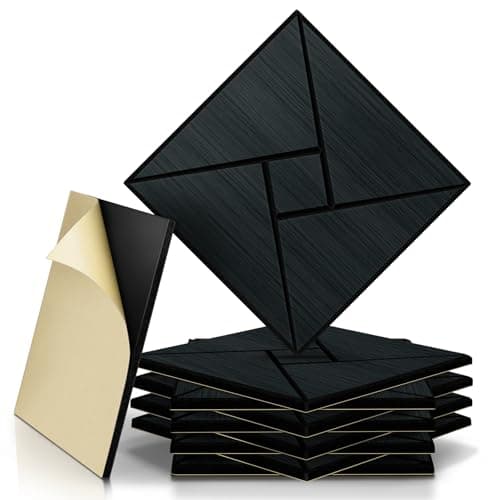 Panneaux acoustiques JAMELO 10 Pièces Mousse 30x15x1.2cm | Revêtement mural naturel auto-adhésif pour plafond/porte/deco — Chêne Noir