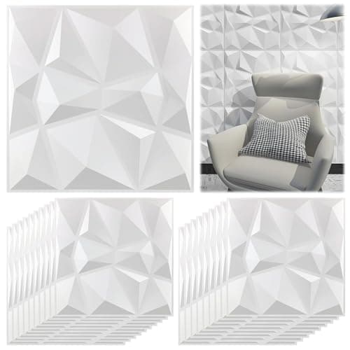 Panneau Mural Decoratif 3D Blanc Mat 30x30 cm pour Décor Intérieur de Studio et Bureau