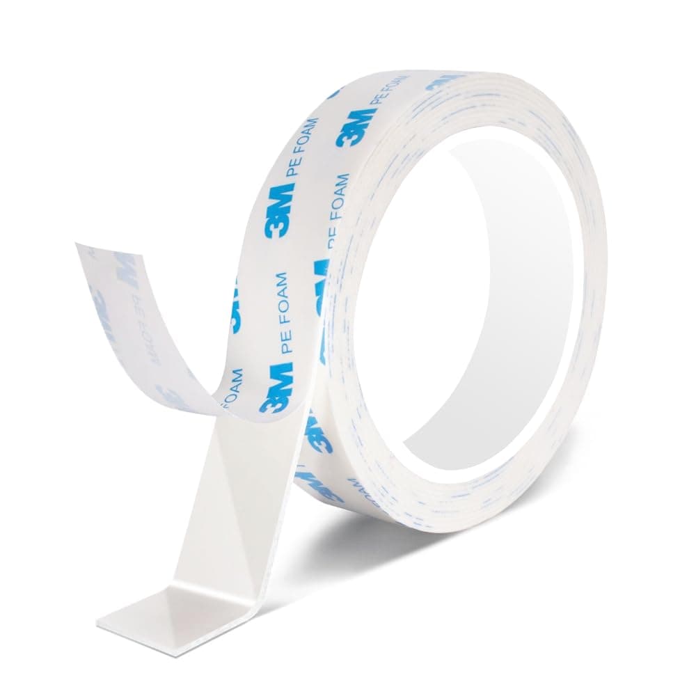 Kinoco Ruban Double Face Extra Fort - Mousse PE - fixation permanente intérieur/ extérieur (20mm x 3m)