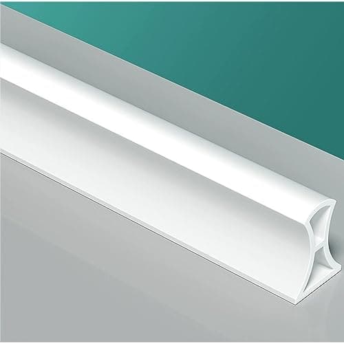 Barrière de douche 1m Blanc, joint étanche en silicone pliable 20x30mm, maintient l'eau à l'intérieur du seuil pour sall