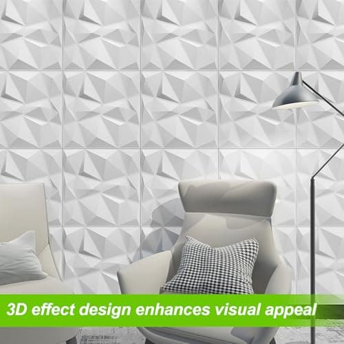 12 Panneaux Mural Decoratif 3D Blanc Mat, Idéal pour le Décor de Studio à la Maison, Bureau Élégant et Fonctionnel 30 x