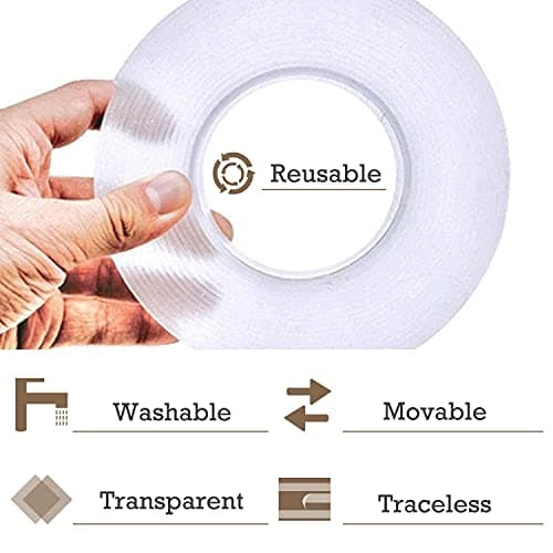 6M Double Face Transparent Lavable Nano Tape Extra Fort Multifonctionnel Réutilisable Amovible Traceless Antidérapant Ge