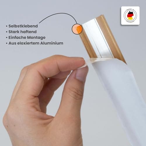 Dalsys Profilé de transition autocollant - Compensateur en aluminium 90cm x 40mm pour carrelage, stratifié et parquet |