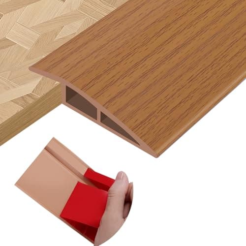 Barre de seuil en PVC Grain de bois beige 10mm×1m pour stratifié et transition de tapis — Grain de bois jaune