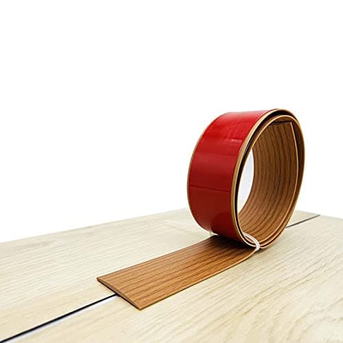 Bande de transition autocollante en vinyle (2 m x 4 cm) - Revêtement de sol gris avec grain de bois pour seuil de porte, — Chêne Jaune(2m)
