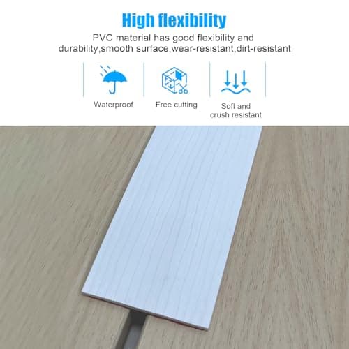 Bande de recouvrement autocollant en PVC pour sols - Large rail de transition imperméable - Blanc - 2 m x 5 cm  
Bande d