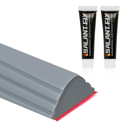 Flintronic Joint Douche, Barrière d'eau Silicone 3M, Noir, pour Sol de Salle de Bain - Barrière Anti-Inondation Adhésif — C Gris+2*20g de Colle