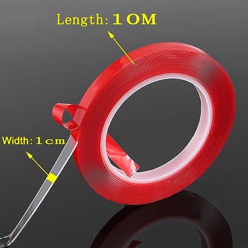 Q.Laomi Ruban Adhésif Double Face Extra Fort, Maison et Bureautique, Fixant LED et DIY, Amovible et Imperméable, 10M x 1