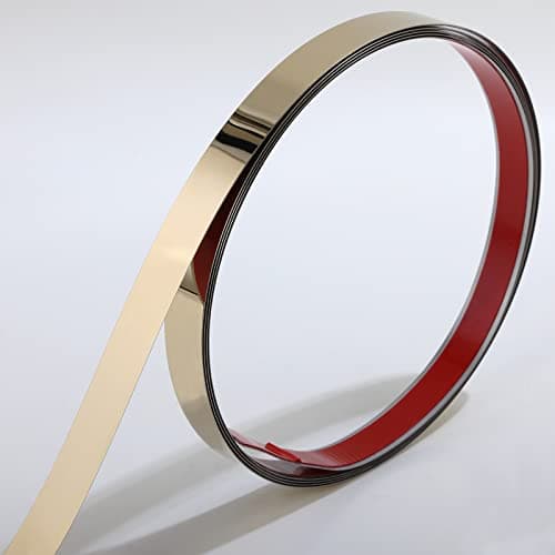 Moulures et garnitures murales effet miroir métallisé noir | Design peler et coller, 5 m x 2 cm, intérieur moderne — Or Métallisé