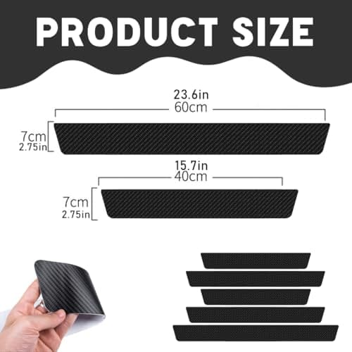 SULIUDAJI 4 Pièces Protection de Seuil de Voiture Carbone, Protection Anti-Rayures et Anti-Saleté pour Portes Avant et A