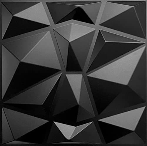 Deco 3D Mur & Plafond Salle de Jeux, Panneaux Mural & Plafond 3D 30cm x 30cm, Revêtement Mural PVC, design Salle de Jeux — Diamant Noir