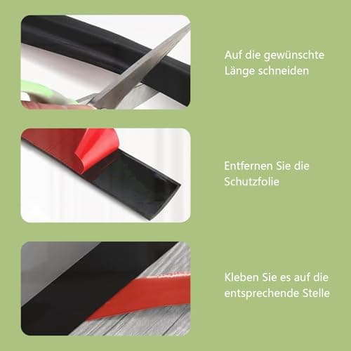 Profilé de Transition Autocollant PVC Noir, Plinthes de Transition 1,5m x 4cm, pour Sols de Pièces et Carrelages