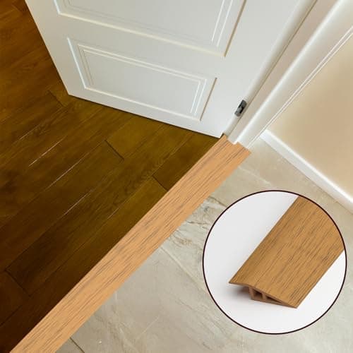 LIHIQIYA Barre de seuil adhésive PVC, grain de bois jaune, 7mm à 10mm, 1M