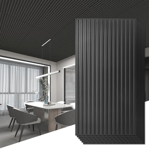 Art3d Lot de 12 panneaux muraux 3D à lattes Noir pour décoration murale intérieure