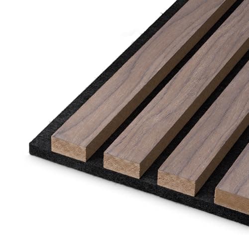 HAGEFOL® panneau acoustique bois gris 240x60cm - Paroi à lamelles 3D - Parfaite pour salles de réunion - Réduction de 30 — Noyer