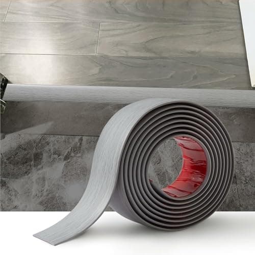 Bande de seuil auto-adhésive PVC 4cm grain de chêne beige pour sols en bois et espaces entre carreaux — Grain de Bois Gris Clair