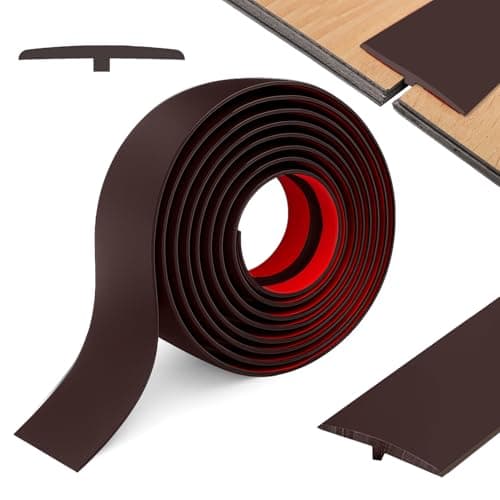Profilé de transition en T 5 cm x 2 m PVC grain de bois — Marron